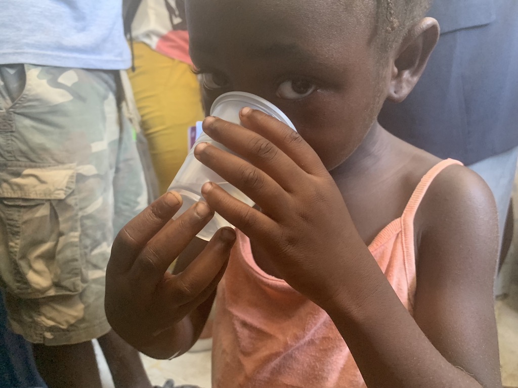 Girl drinking water