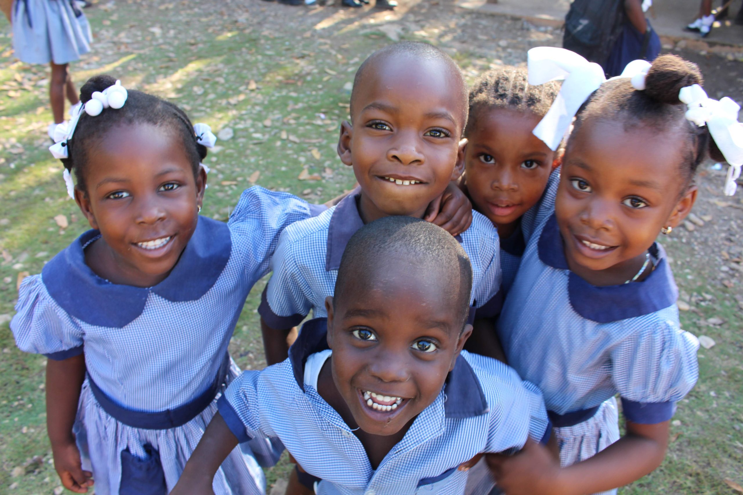 School kids smiling