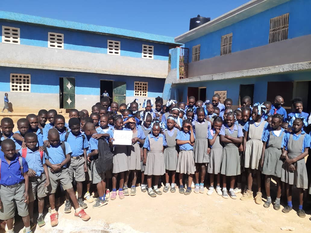 School children standing in a group